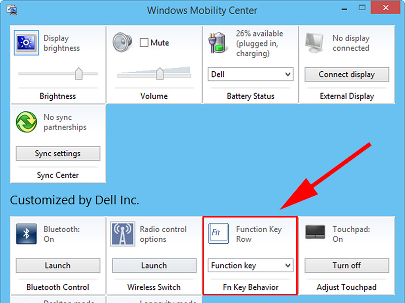 Gõ “Windows Mobility Center” 